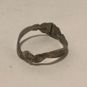 Silver Tone Snake Engraved Bracelet